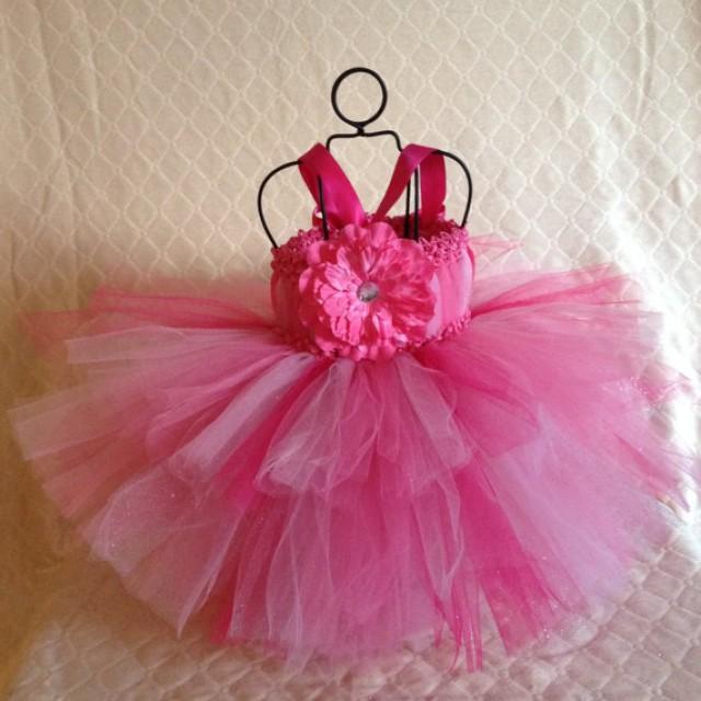 Pink Sparkle Tutu Dress Baby To Toddler Flower Girl Dress Birthdays