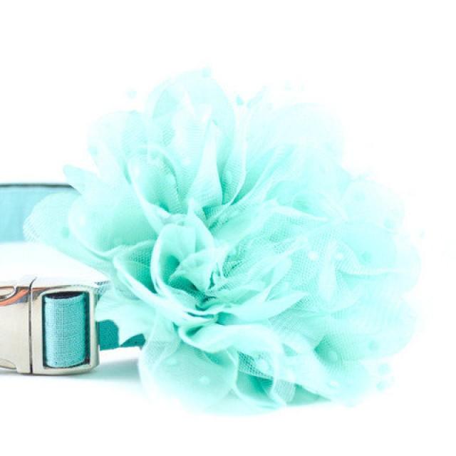 Aqua Shabby Chic Collar Flower Light Aqua Robins Egg Blue Turquoise