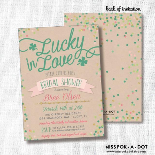 Lucky In Love St Patrick S Day Irish Bridal Shower Invitation