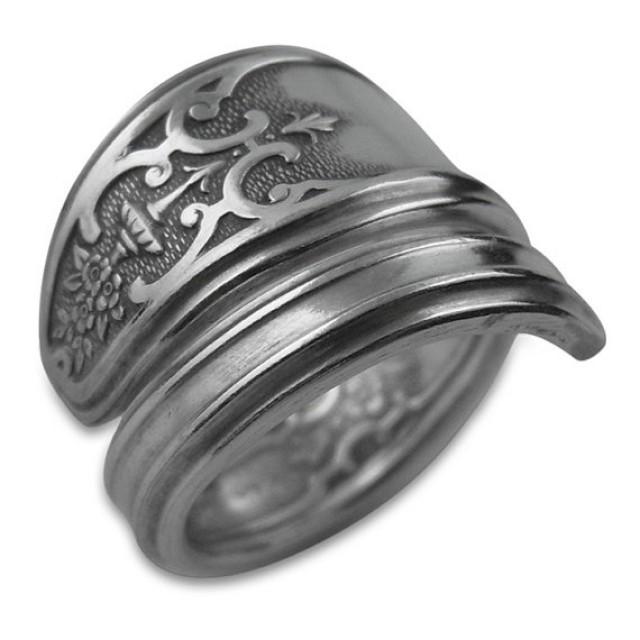 Silver Spoon Ring, Flower Spoon Ring, Silverware Jewelry, Bridesmaid
