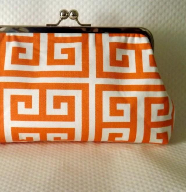 Orange Clutch Orange Bridal Purse Wedding Clutch Bridal Purse