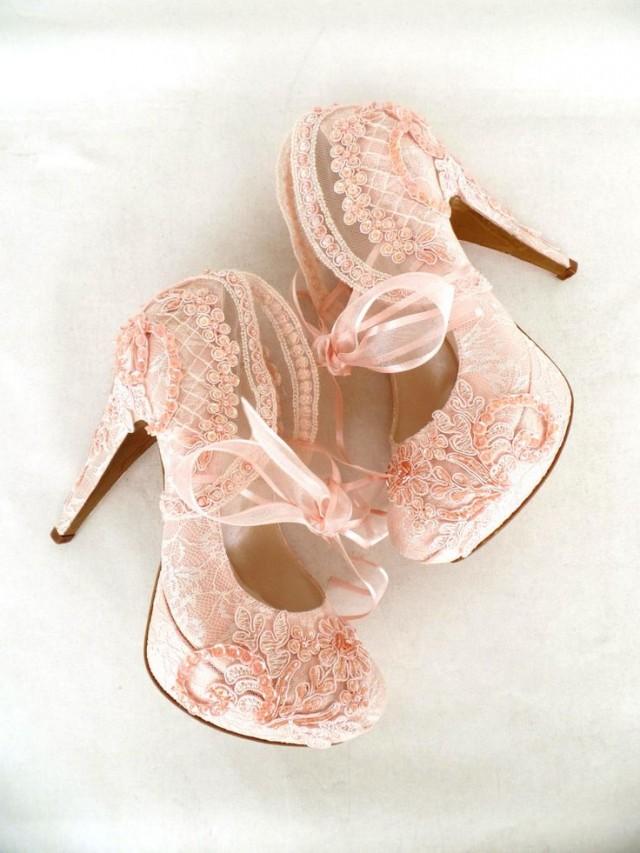 blush pink bridal shoes