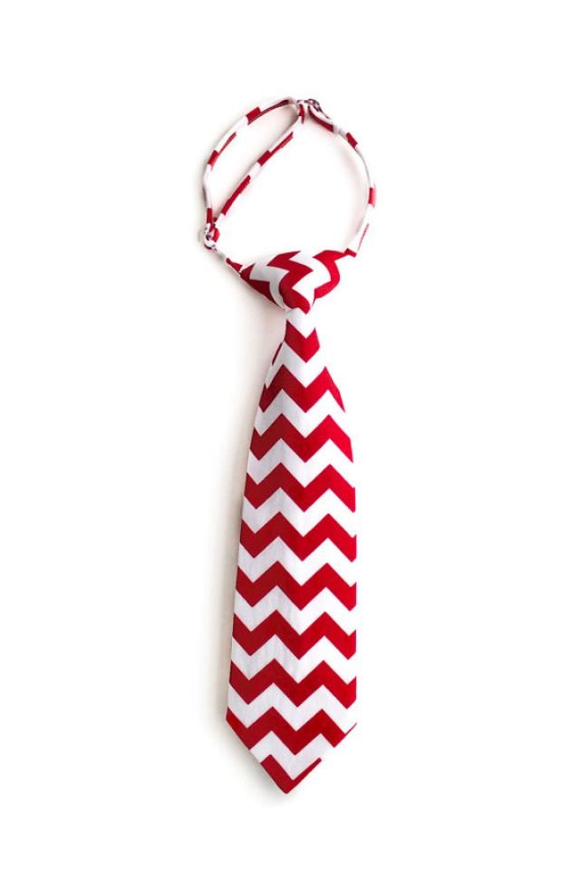 Necktie For Newborn, Baby, Toddler, Little Boy. Red Chevron. Great Photo Prop, Choose Your Size