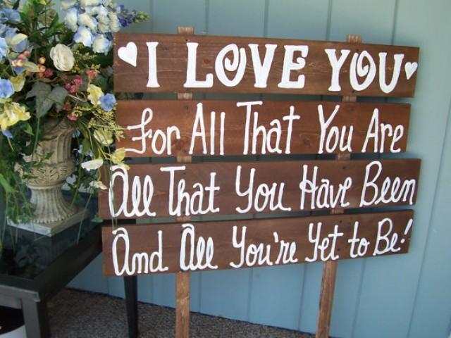 Wedding Signs I Love You Huge Rustic Wooden Beach