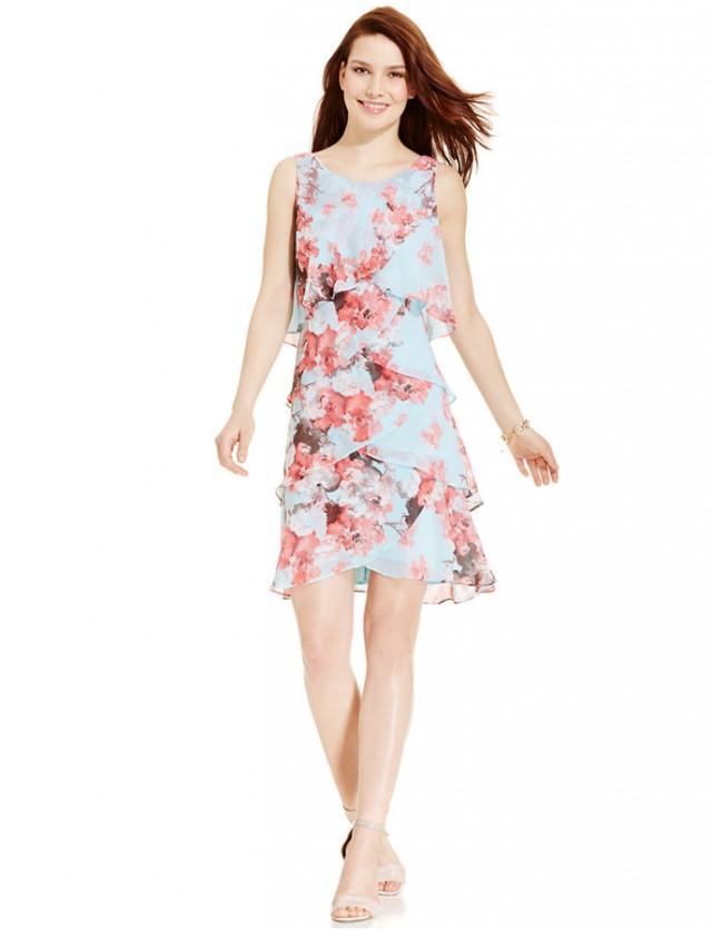 SL Fashions Tiered FloralPrint Dress 2269215 Weddbook