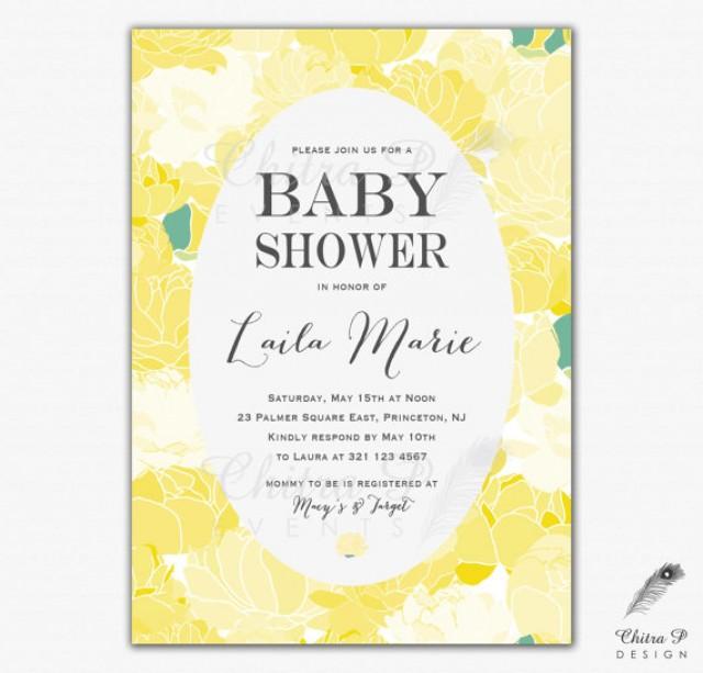 Yellow Baby Shower Invitation Printed Or Printable Yellow Baby Shower Invitation Printed Or Printable