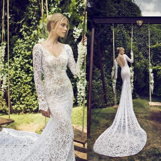 Fashion Long Sleeve 2015 Wedding Dresses Cheap Full Lace Bride