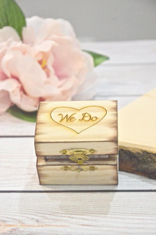 We Do Wooden Ring Bearer Box, Personalized Wedding Ring Box 2270044