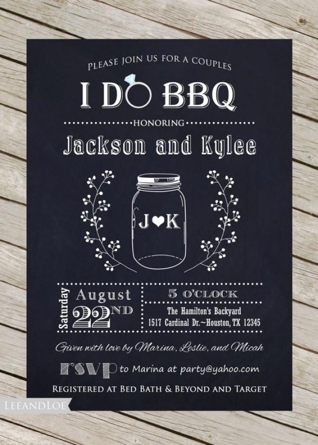 Couples Or Coed Bridal Shower Printable InvitationI Do BBQ, Chalkboard