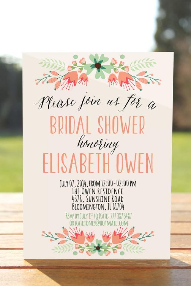 Rustic Bridal Shower Invitation, Bridal Shower Invite Printable, Bridal