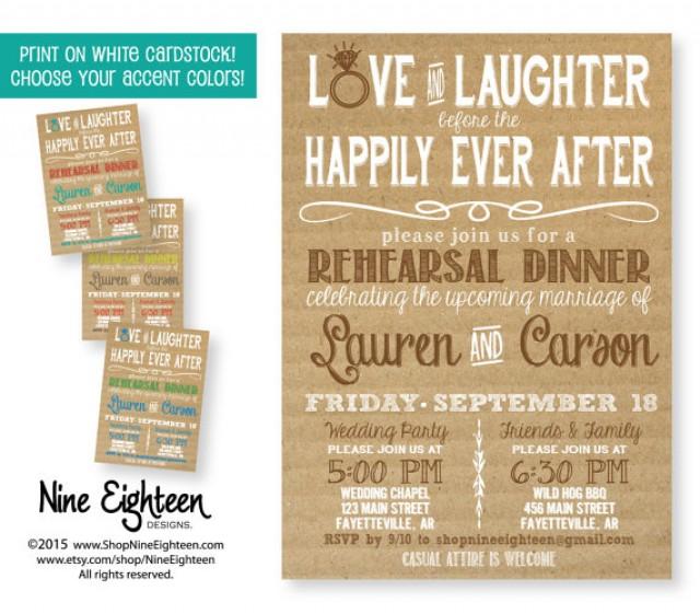 Rehearsal Dinner Invitation Love And Laughter Before The Happily