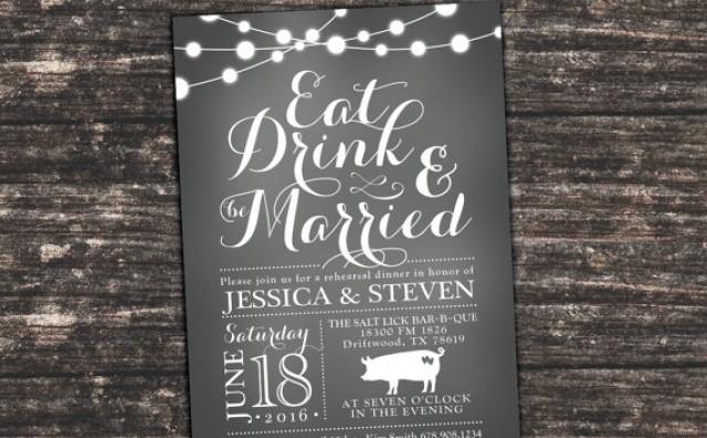 Rehearsal Dinner Invitations Chalkboard Grey Eat Drink And Be Married 2272917 Weddbook