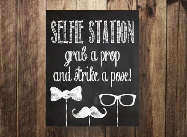 Selfie Station Sign Grab A Prop Strike A Pose #2272970 Weddbook