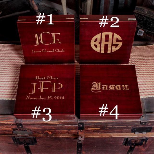 Custom Personalized Laser Engraved Man Cave Design Cigar Humidor