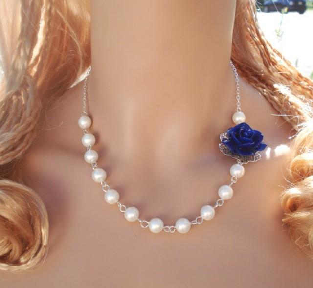 Elegant Bridal Royal Blue Rose Flower 