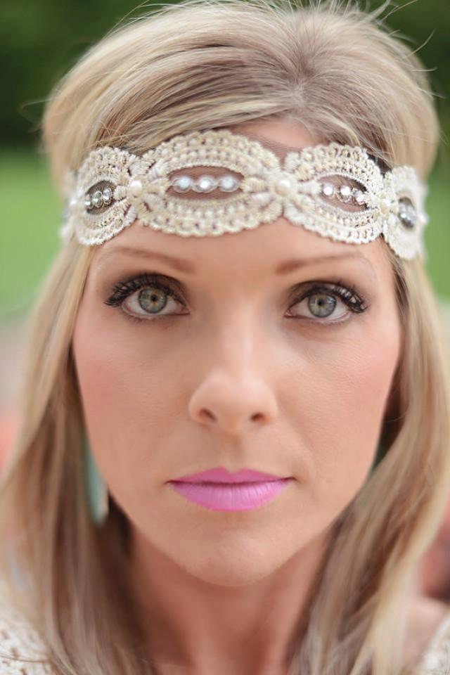 Rhinestone Jeweled Headband Elastic Stretch Headwrap Bridal Hair accessories 
