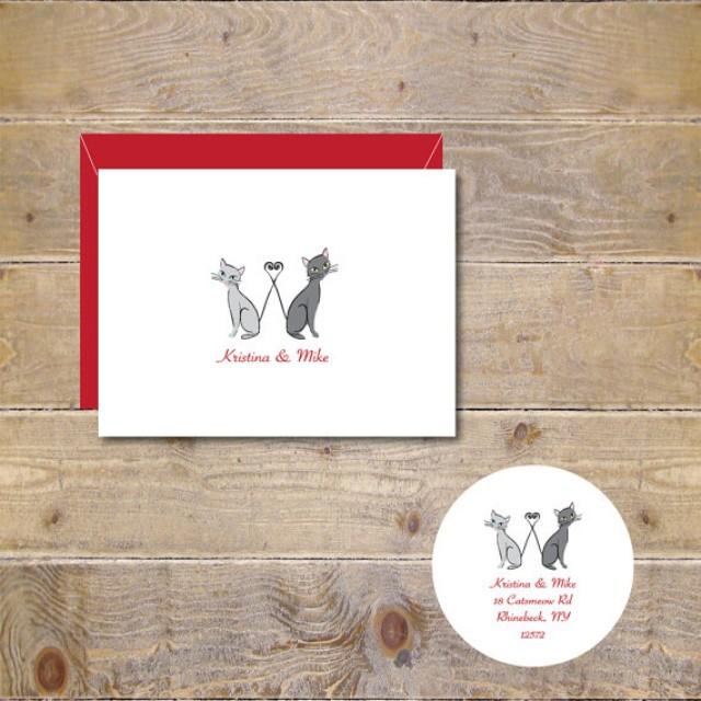 Cat Wedding Thank You Cards Cats Cat Bridal Shower Cards Cat