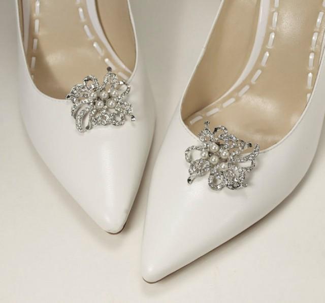 Pair of Sammie Pearl And Crystal Bridal Shoe Clips 