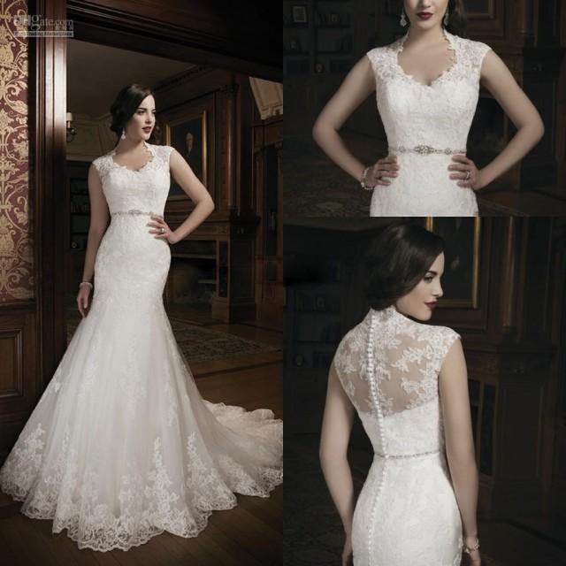 2014 New Style High Neck Mermaid Wedding Dresses Bridal Gowns