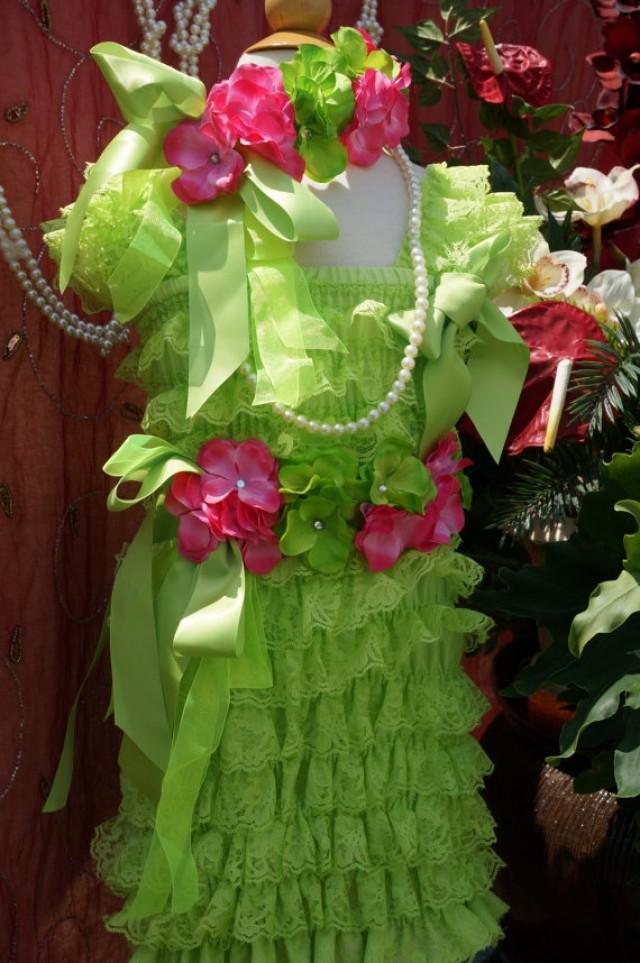 Flower Girl Dress, Lime Green Petti Lace Dress, Toddler,green Baby