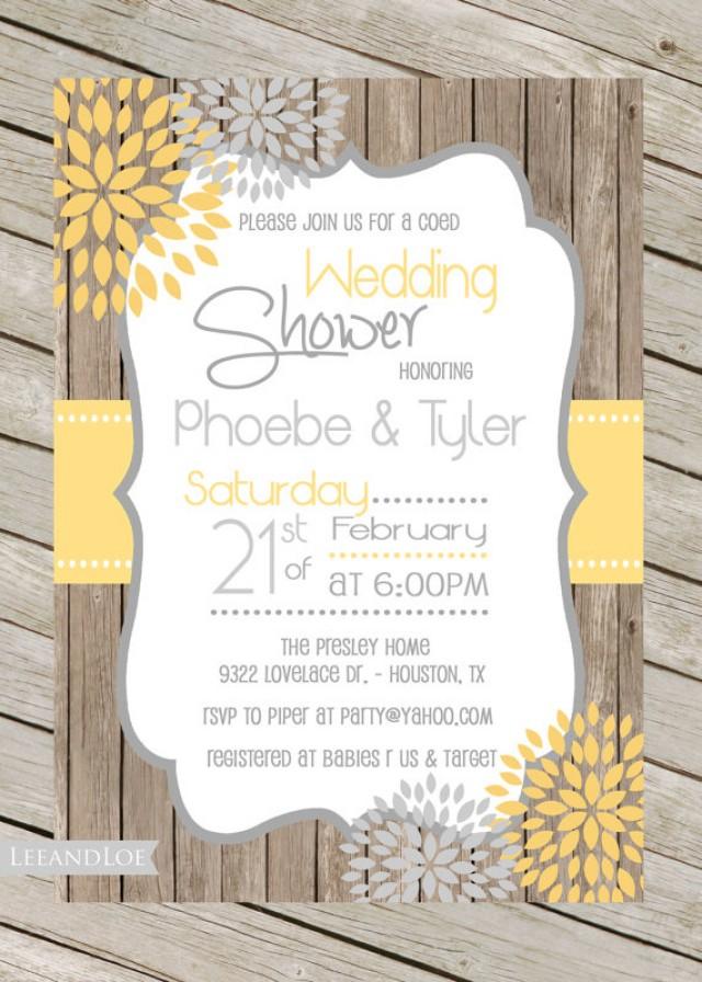 Rustic Wedding Shower Invitation, Coed, Bridal Shower, Engagement