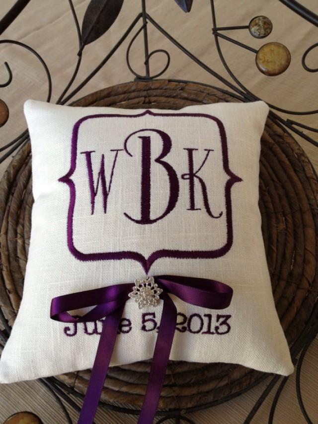 Jewelry Monogram Embroidery Ring Bearer Pillow 2275241 Weddbook