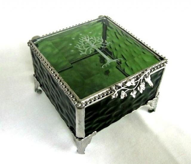 Lord Of The Rings The Hobbit Inspired Ring Bearer Box Glass Box