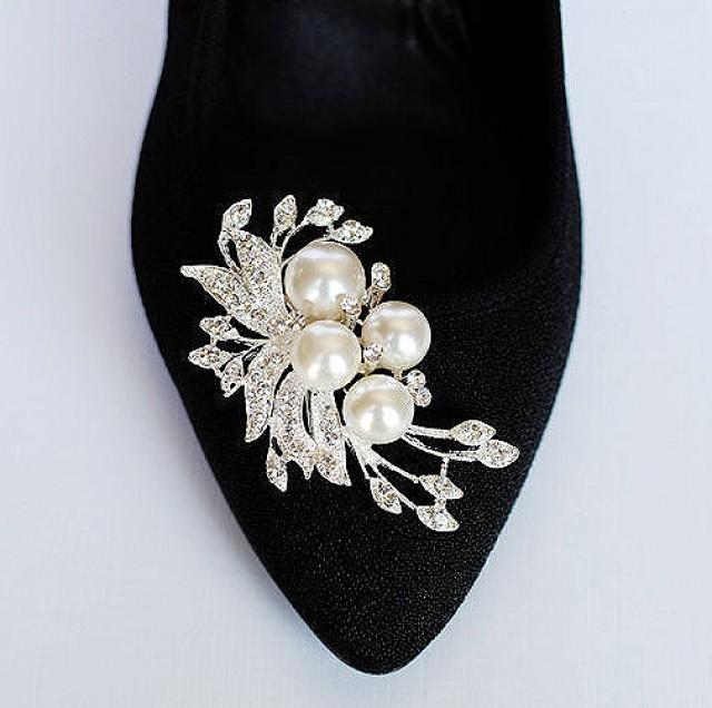 Bridal Shoe Clips Pearl Crystal Rhinestone Shoe Clips Wedding Party