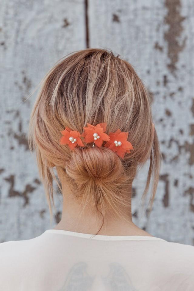 Flower Hair Pins, Wedding Hair Flowers, Bridal Hair Pins, Bridesmaid