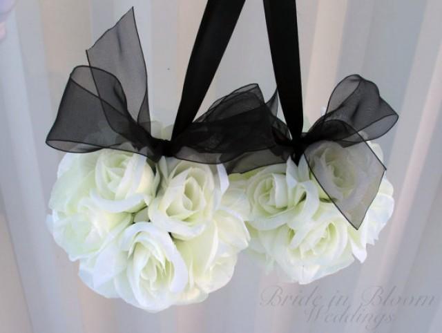 Wedding Flower Balls Pomander Black White Wedding Decorations