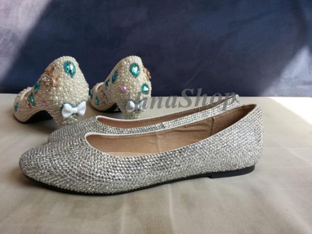 crystal flat shoes