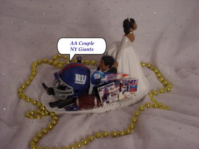 African American Ny Giants Football Fan Sports Aa Couple Groom