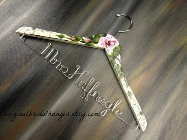 Shabby Chic Hangers Wedding Dress Hangers Crackled Painted Hangers