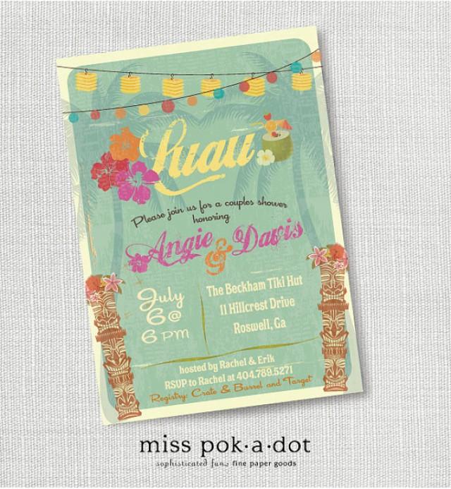 Tiki Luau Hawaiian Party Invitation Hawaiian Luau Couples Wedding Shower 2279058 Weddbook