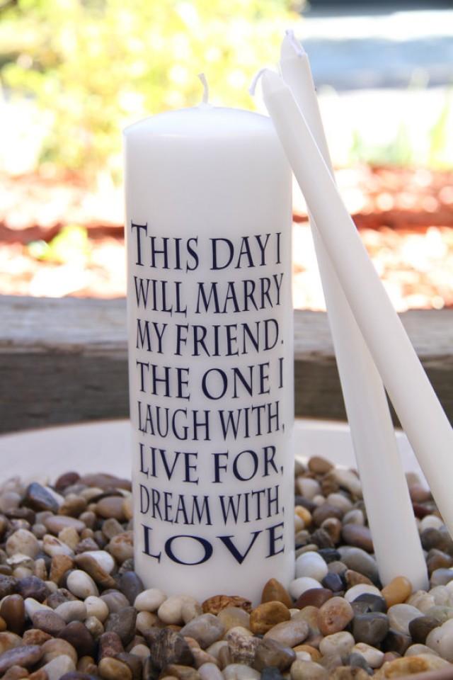 Unity Candle 1 Main Candle & 2 Taper Candles This Day I Will Marry