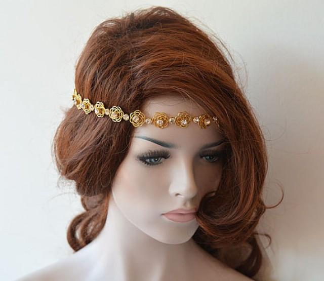 Wedding Hair Accessories, Golden Wedding Headbands, Bridal Hair Accessories, Gold Hair Accessory