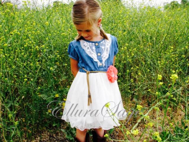 Flower Girl Dress Denim Flower Girl Dress Denim Toddler Girl