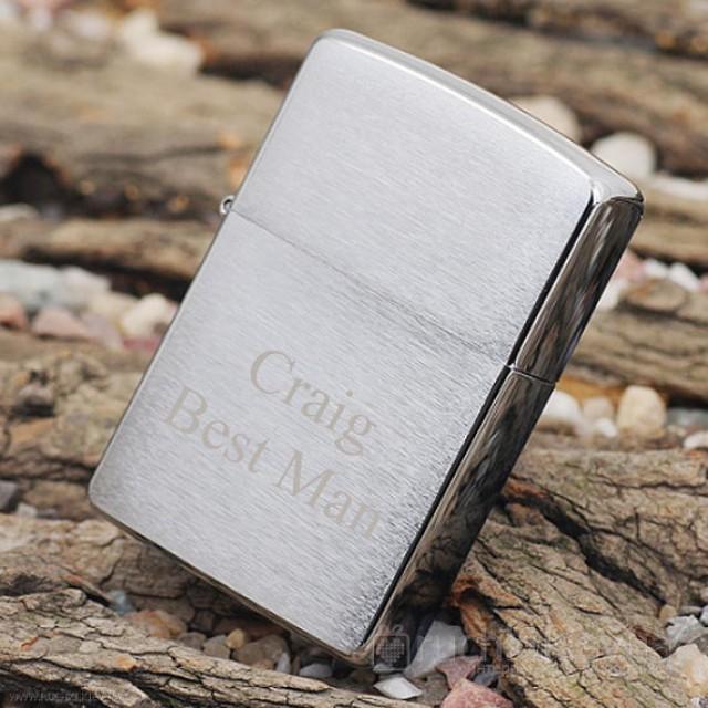 Personalized Zippo Lighter Brushed Satin Chrome Groomsmen And Bestman