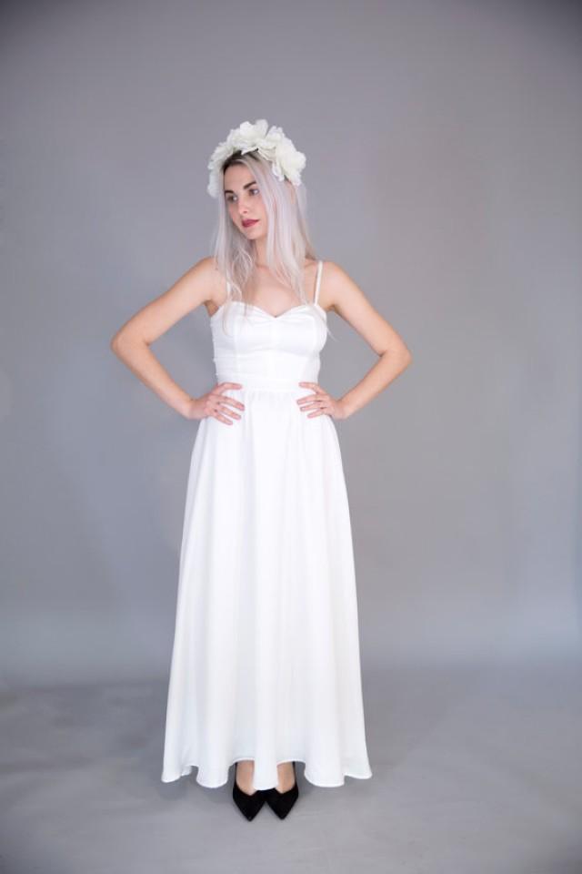 floor length white gown