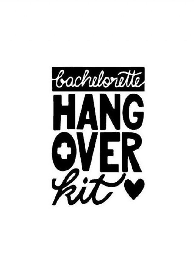 Bachelorette Hangover Kit With Heart Custom Rubber Stamp