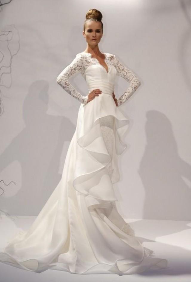 Dennis Basso 2013 Elena Organza And Lace A Line Wedding Dress