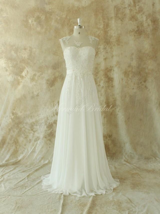 Wedding Dresses Ivory Chiffon Lace Wedding Dress 2283623 Weddbook