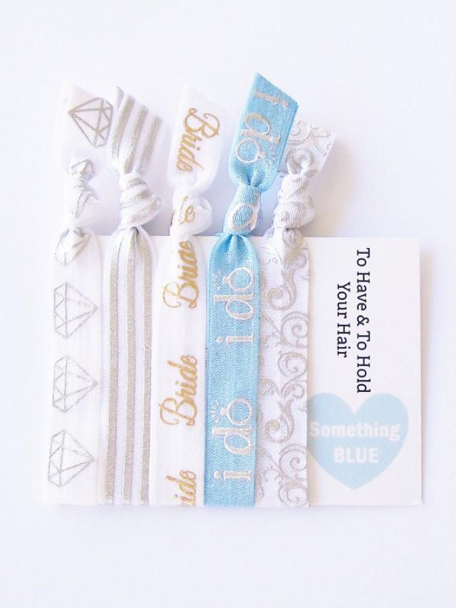 To Have & To Hold Hair Tie Gift Set Bride I Do Something Blue Hair Ties