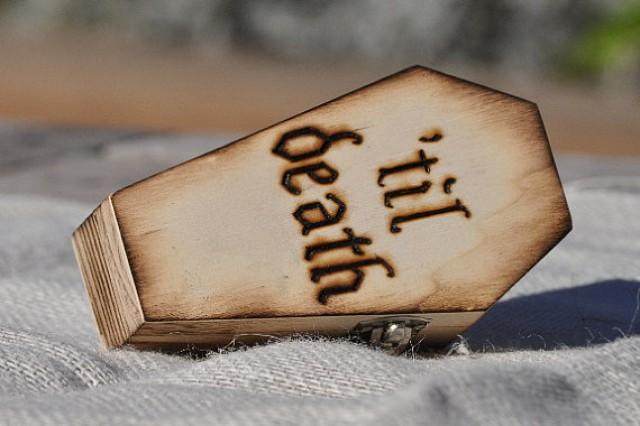 Personalized Ring Bearer Coffin Halloween Wedding Rustic Wedding