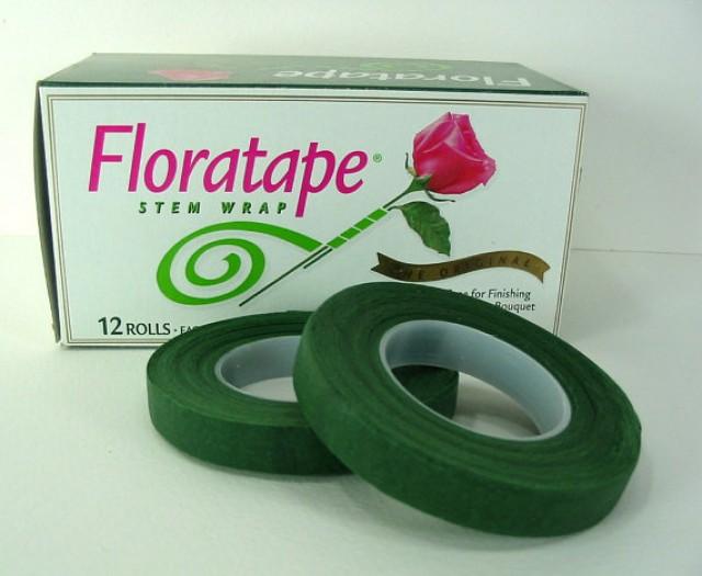 Floral Tape Florist Stem Wrap Dark Green 1/2” 30 Yards Professional
