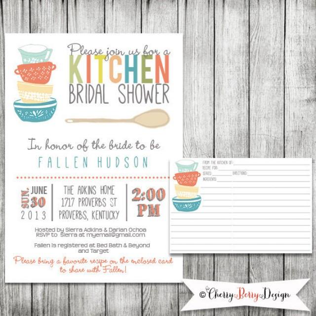 Kitchen Bridal Shower Invitation Printable File 5 X 7 And Matching