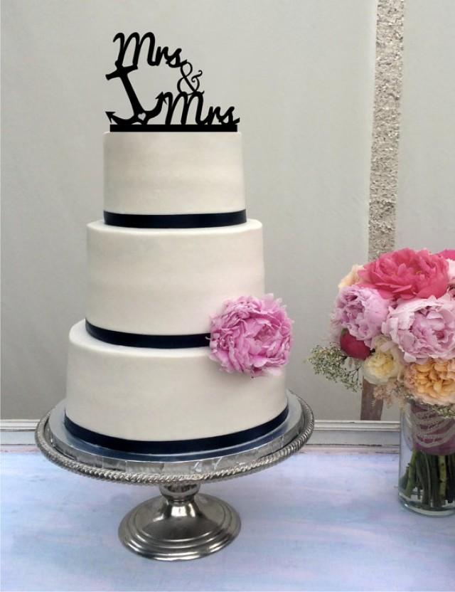 Anchor Wedding Cake Topper Mrs Mrs Same Sex Beach