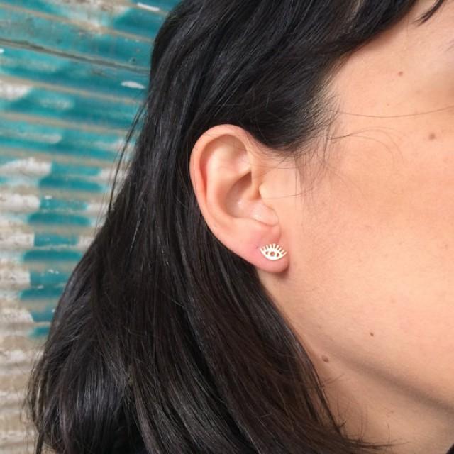 Gold Evil Eye Earrings Everyday Stud Gold Evil Eye Earrings Everyday Stud Bridal Delicate Post 2285177 Weddbook
