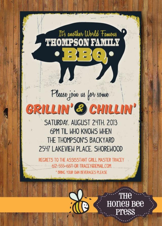 Back Yard BBQ Party Invitation - Pig Roast - Memorial Day ...