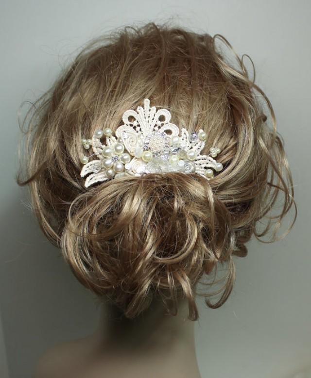Ivory Bridal HairpieceRhinestone & Pearl Hair CombVintage Inspired